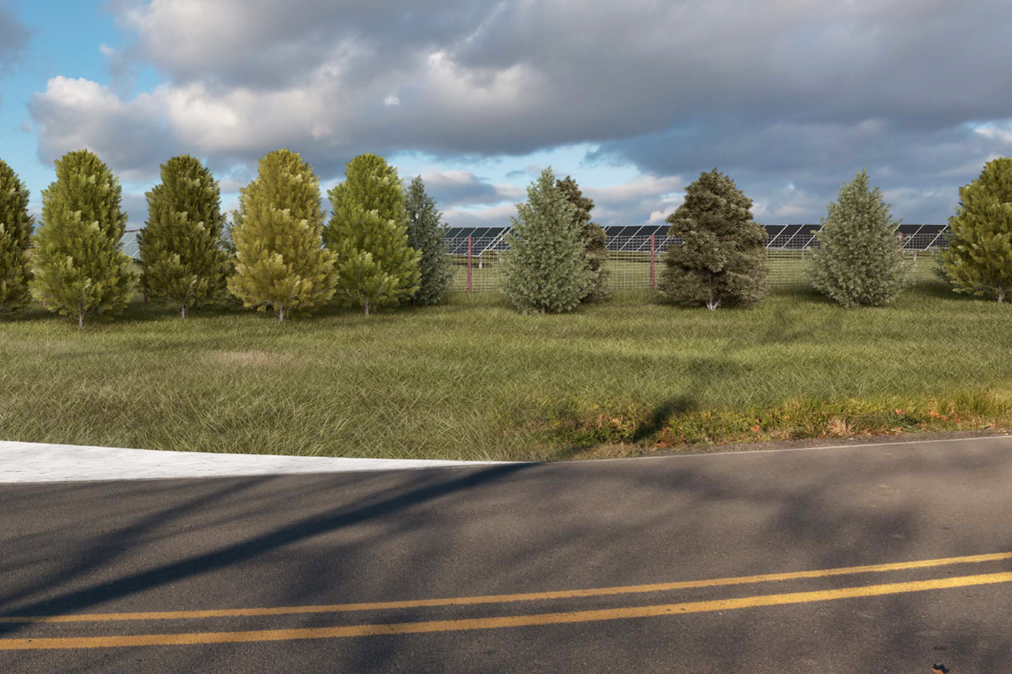 Solar vegetation screening